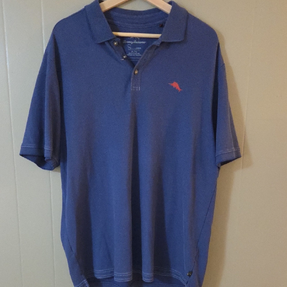 Tommy Bahama Blue Polo with‎ Coral Logo